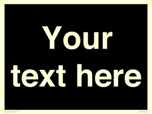 Custom blank information sign. Plain text, black background